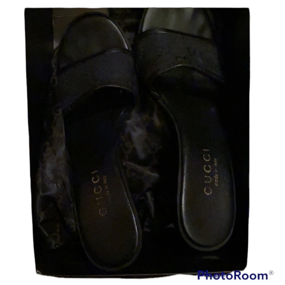 Y2K AUTH GUCCI TOM FORD MONOGRAM CANVAS OPEN TOE HIGH HEEL SANDALS ⭐️⭐️⭐️⭐️⭐️ - Picture 15 of 16